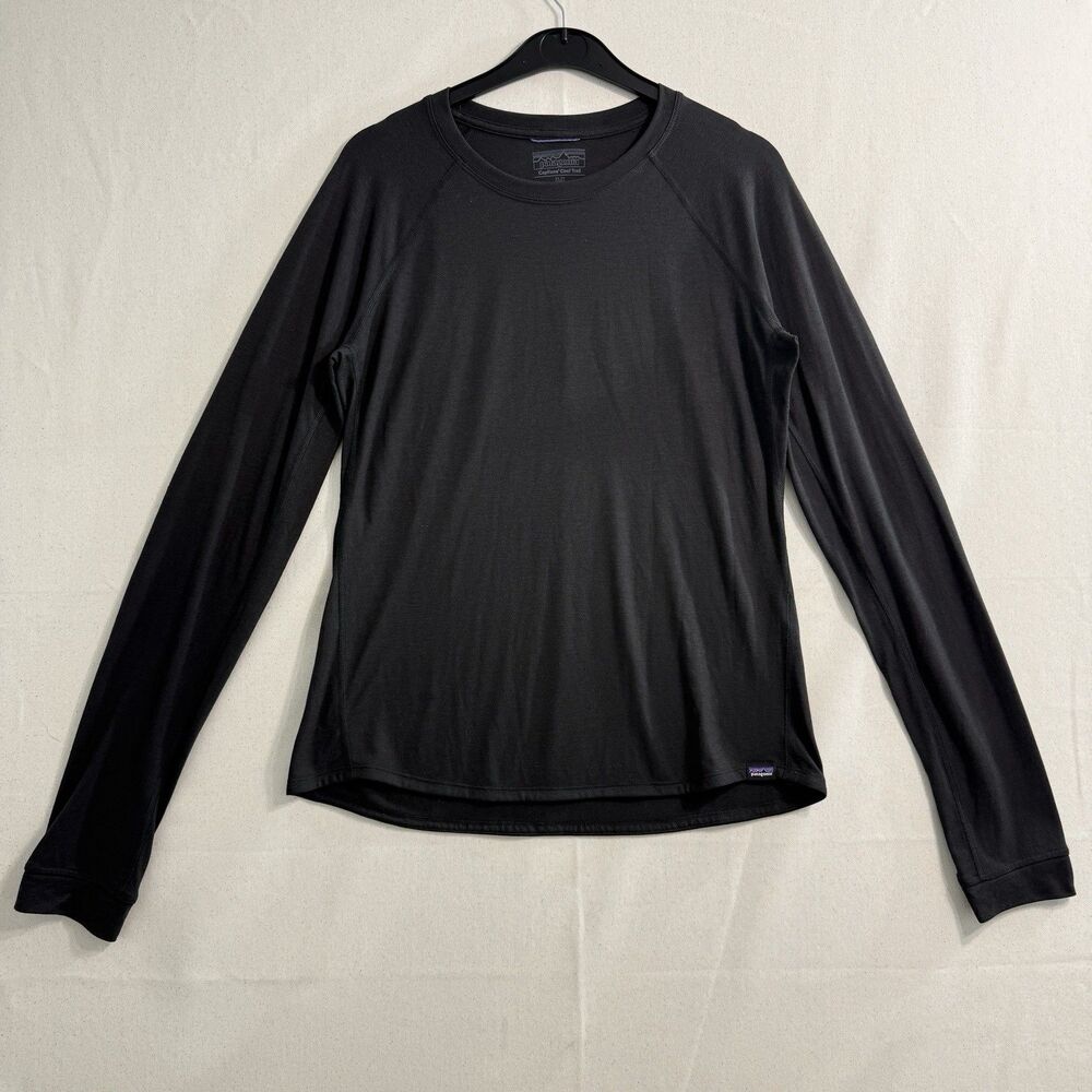 Patagonia Capilene Midweight Crew baselayer in black Women Size Medium - Picture 1 of 8